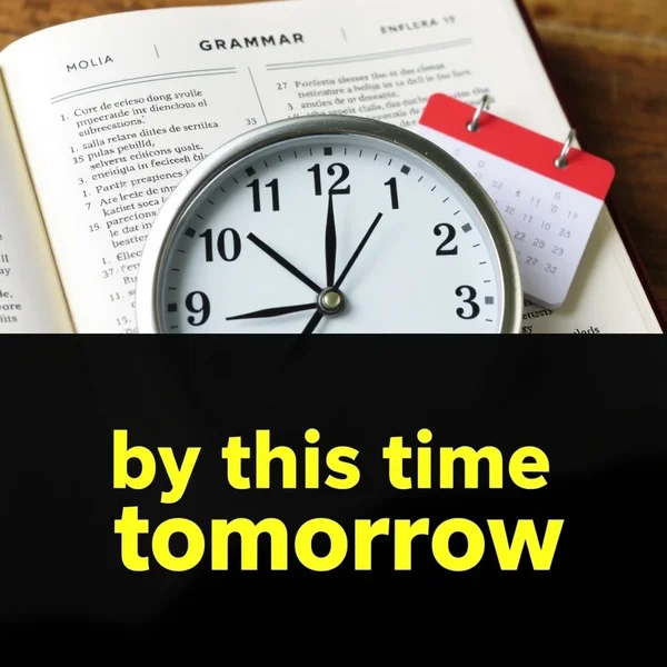Una imagen que muestra un reloj y un calendario para representar la frase by this time tomorrow