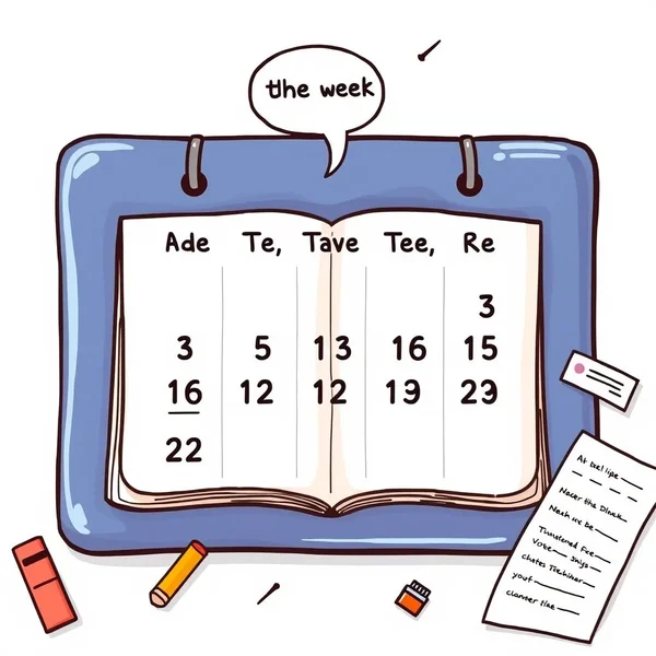 Image of a calendar highlighting a specific week to explain 'during that week'
