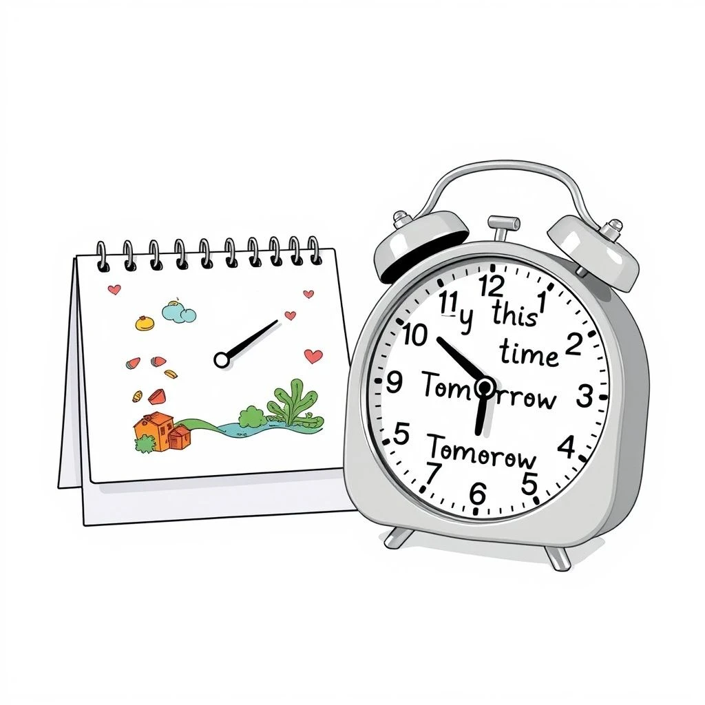 Maîtriser by this time tomorrow avec un guide de grammaire simple
