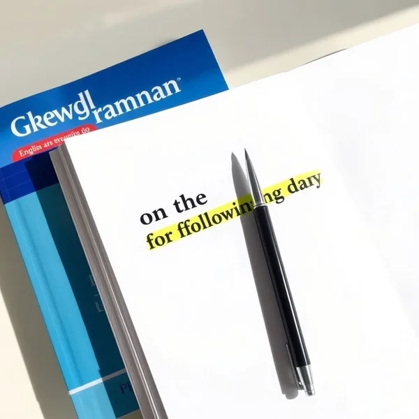 Using the adverbial phrase on the following day in a sentence