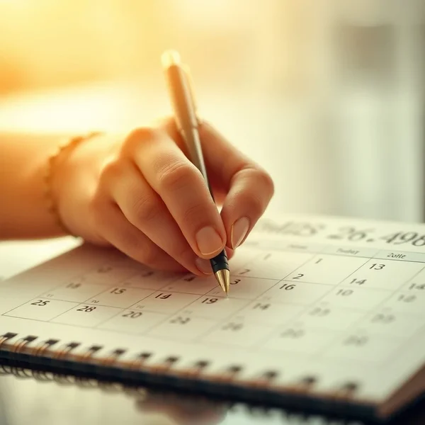Image of a calendar with a deadline marked by the end of next month