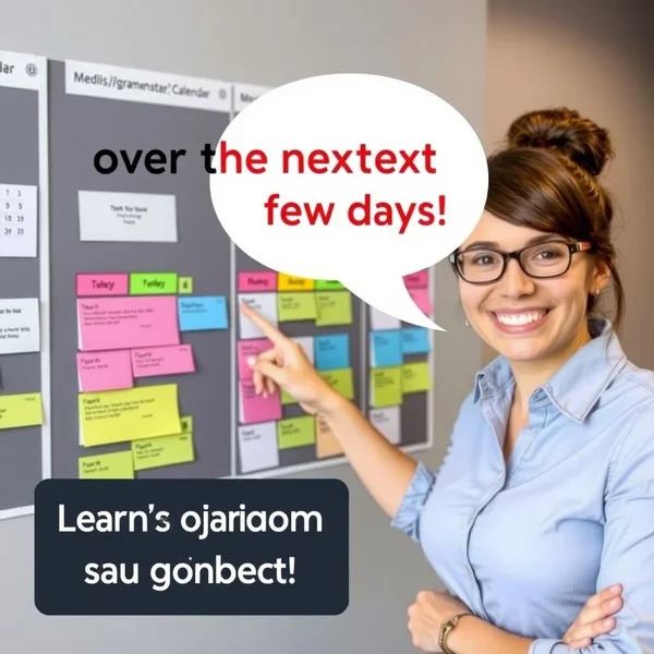 A calendar with the upcoming dates circled, illustrating the concept of "over the next few days"
