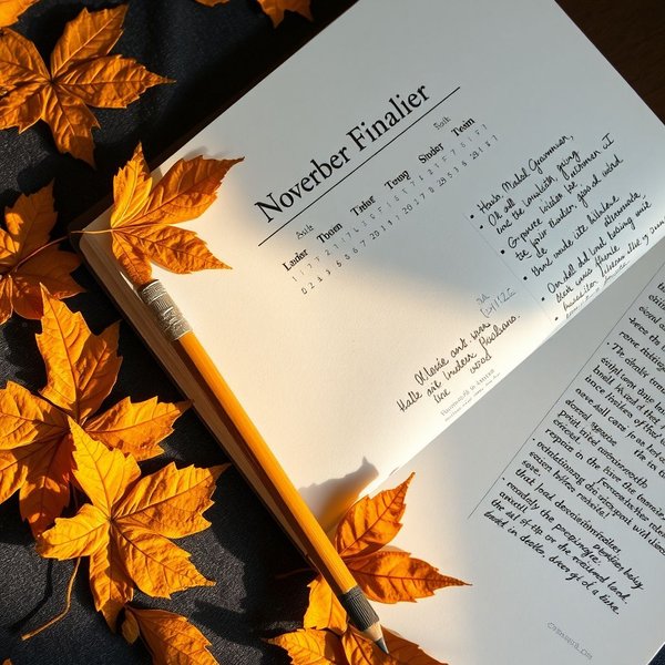 A calendar showing the end of November, illustrating the phrase "in late November"