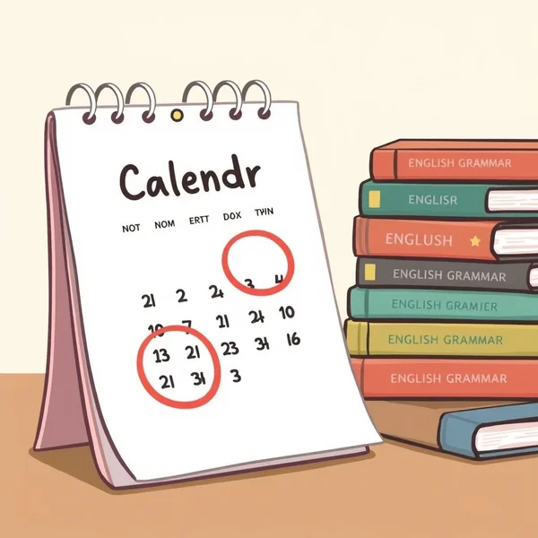 A calendar with two months circled, illustrating the phrase 'for two months'.