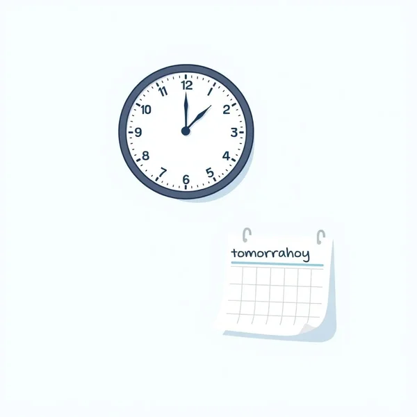 An image showing a clock and a calendar to represent the phrase by this time tomorrow