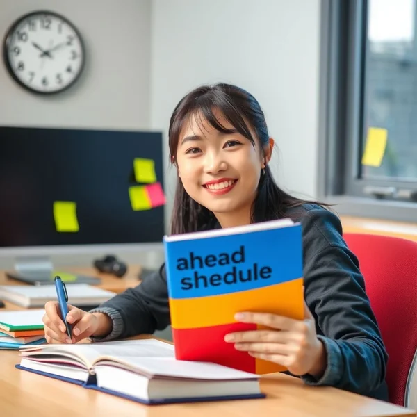 How to use "ahead of schedule" in English