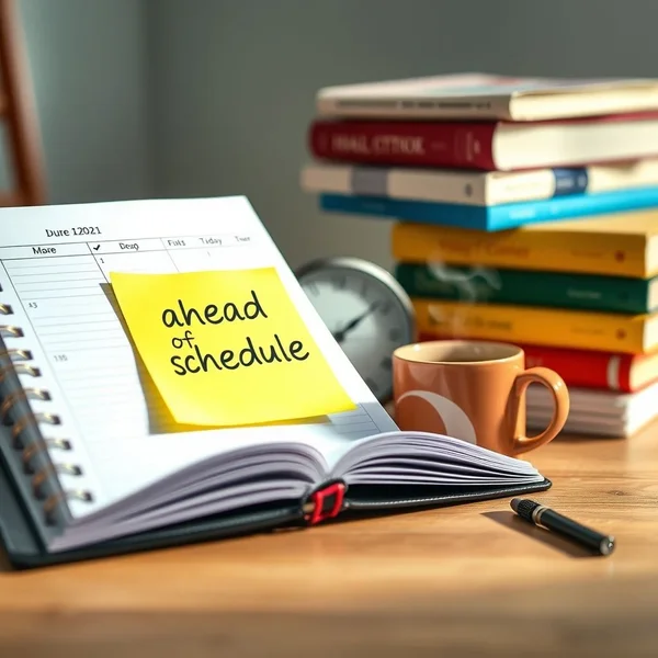 How to use "ahead of schedule" in English