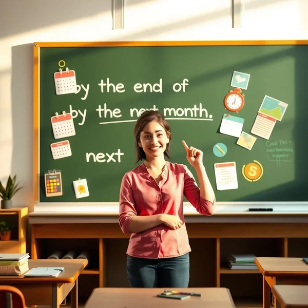 Image of a calendar with a deadline marked by the end of next month