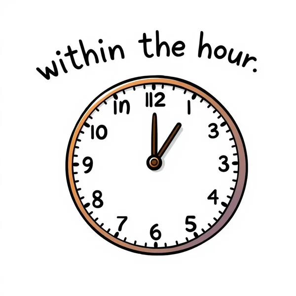 Understanding 'within the hour'