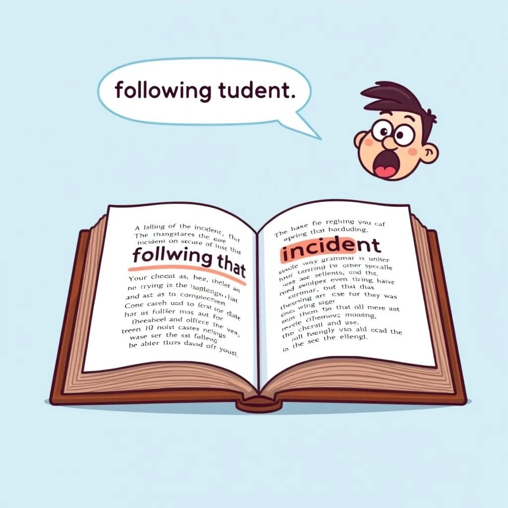 "Following That Incident" Beheersen Eenvoudige Grammatica Gids