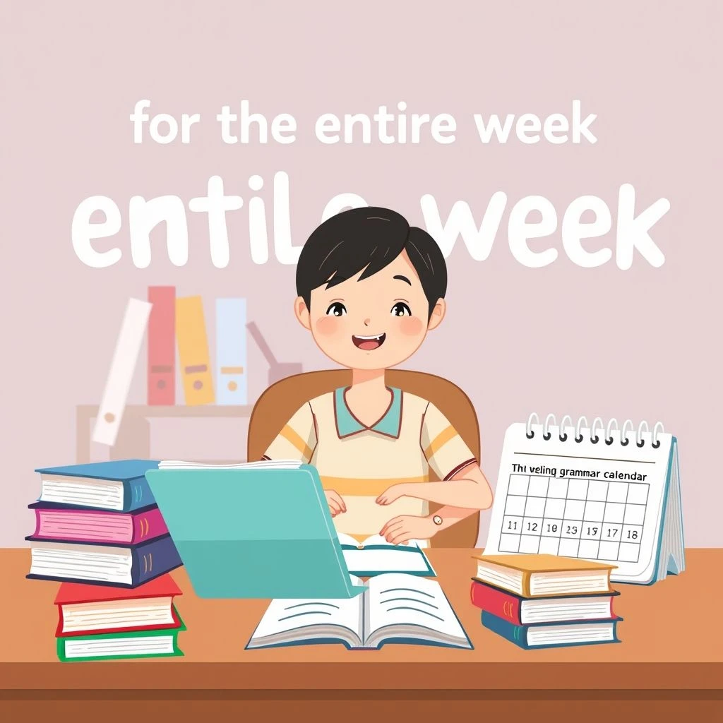 Làm Chủ for the entire week Hướng Dẫn Ngữ Pháp Đơn Giản Cho Người Học
