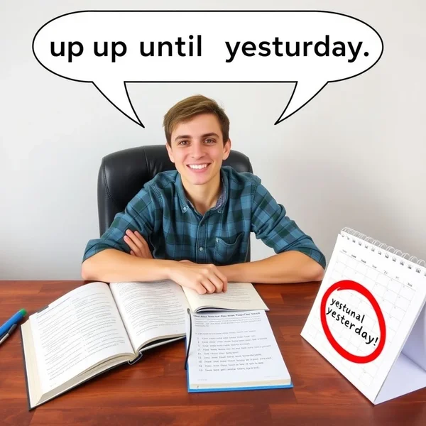 Understanding 'up until yesterday' for ESL learners