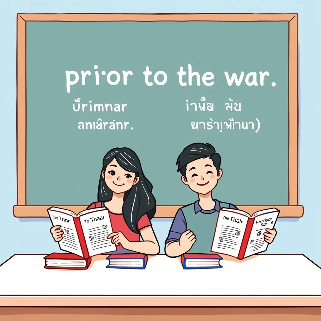 Prior to the war อธิบายสำหรับผู้เรียนภาษาอังกฤษแบบชัดเจน
