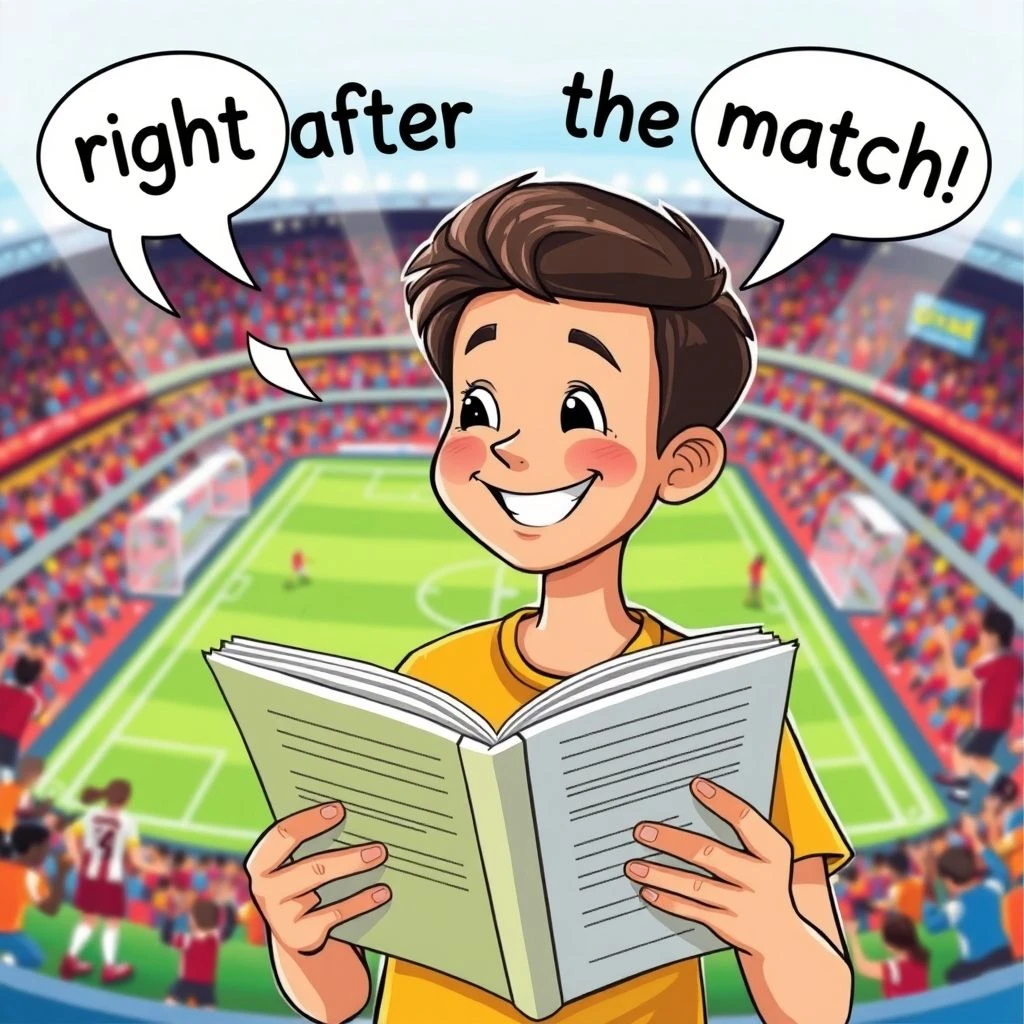 اتقان استخدام right after the match دليلك لعبارات ظرفية زمنية شائعة