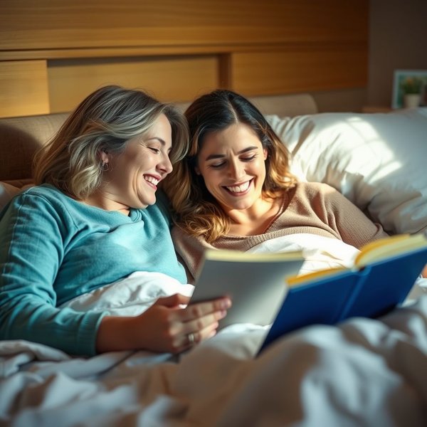Image: A person comforting someone during her illness, illustrating support and care during a difficult time.