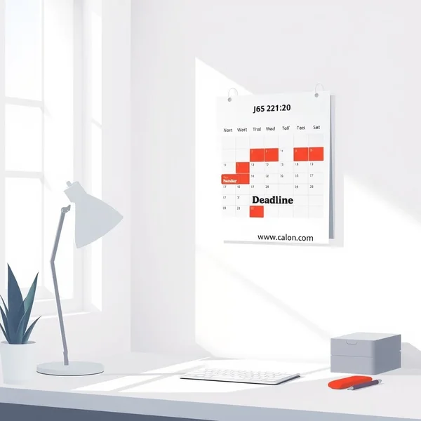 Image of a calendar with a deadline marked by the end of next month