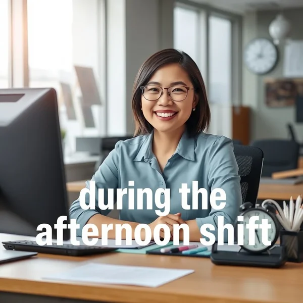 Using "during the afternoon shift" in English