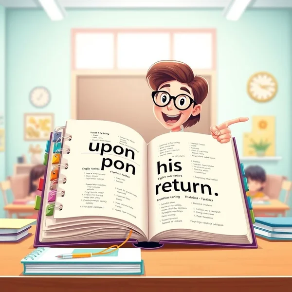 เรียนรู้การใช้ "upon his return" อย่างเป็นธรรมชาติในภาษาอังกฤษ.