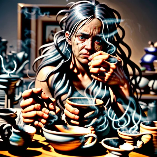 Image of a tired person after a sleepless night