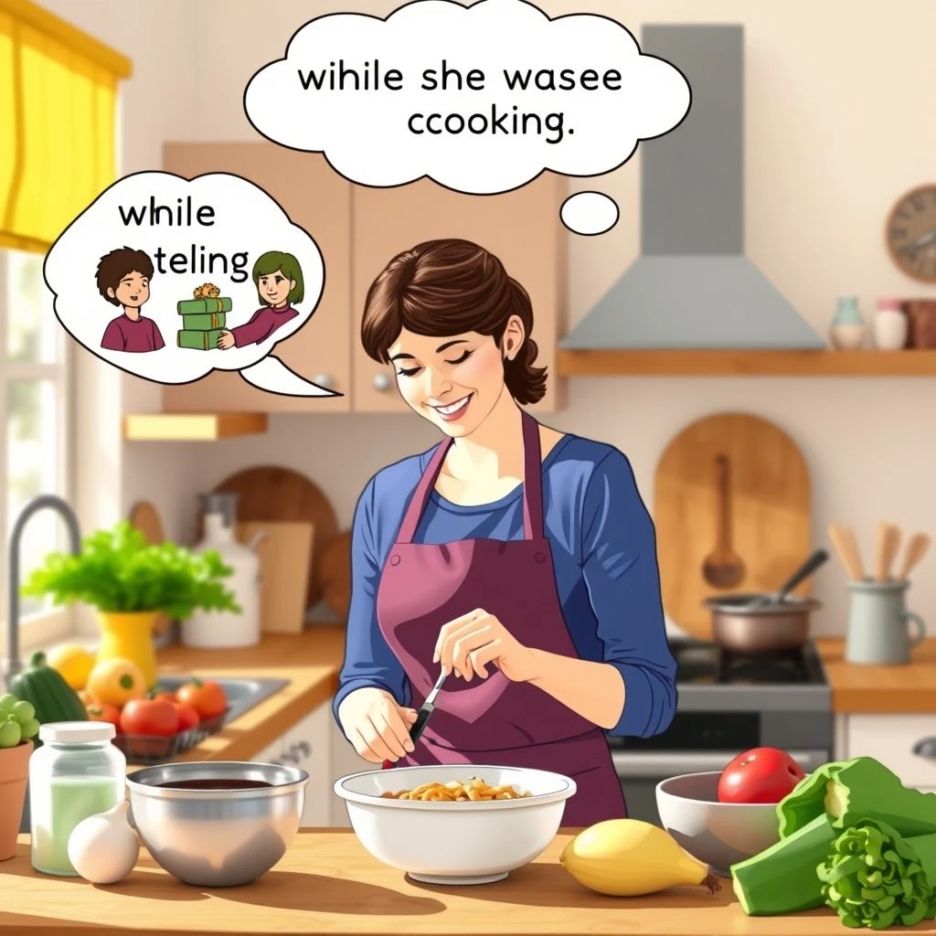 Das Beherrschen von while she was cooking Ein einfacher Grammatikleitfaden