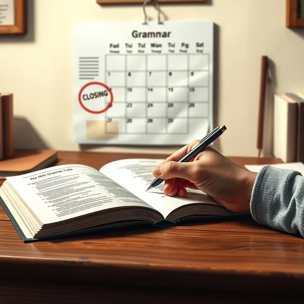 By the Closing Date grammar guide