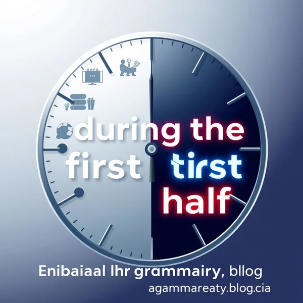 Image of a clock or game, with "during the first half" highlighted.