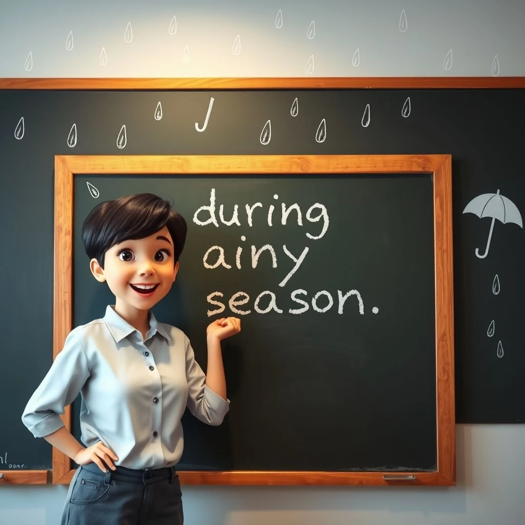 Maîtriser during the rainy season Un guide de grammaire simple