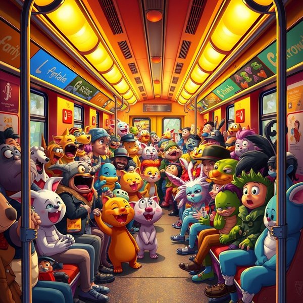 Commuters at rush hour