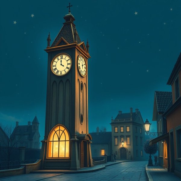 At the stroke of midnight clock face