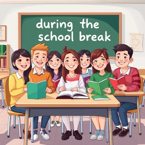 Понимание "during the school break"