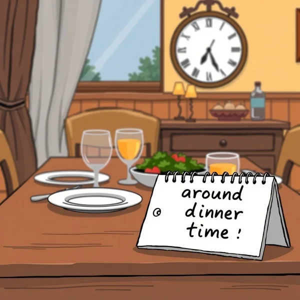 Using "around dinner time" naturally
