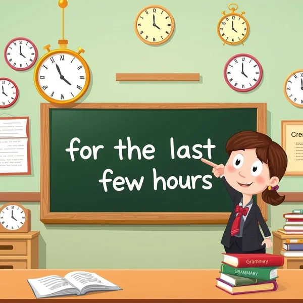 Understanding "for the last few hours" in English Grammar