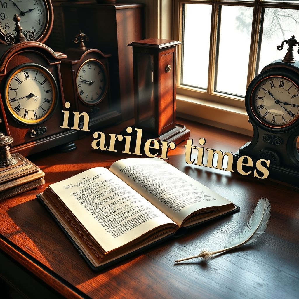 in earlier times ustalığı ile İngilizce öğrenenler için basit dilbilgisi rehberi