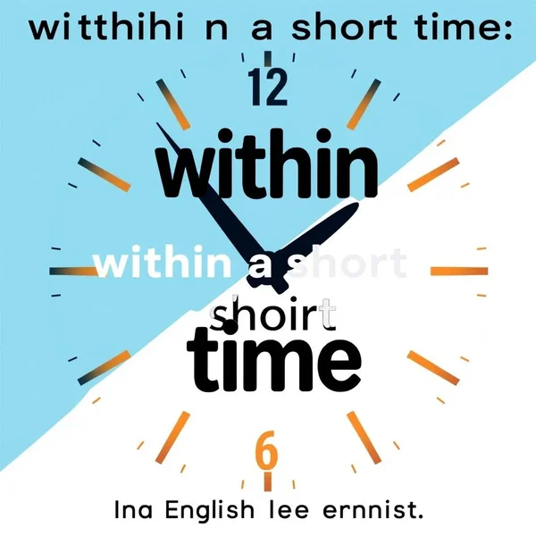 Image of a clock indicating time or fast progress with the text "within a short time"