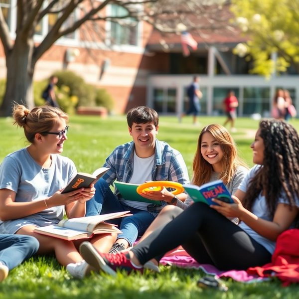 Image of students enjoying during the spring break