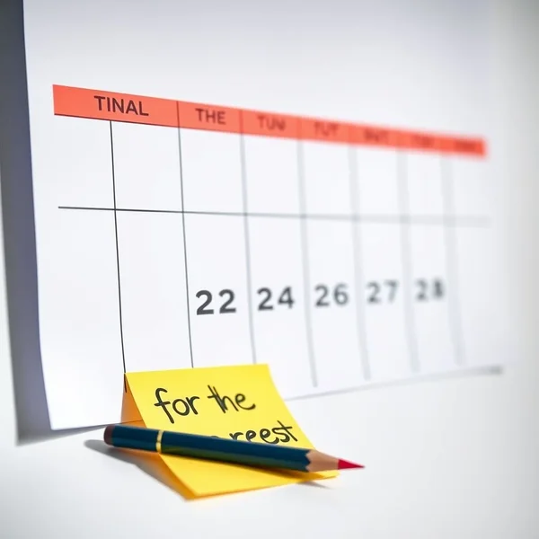 Image of a calendar showing days highlighted for the rest of the week