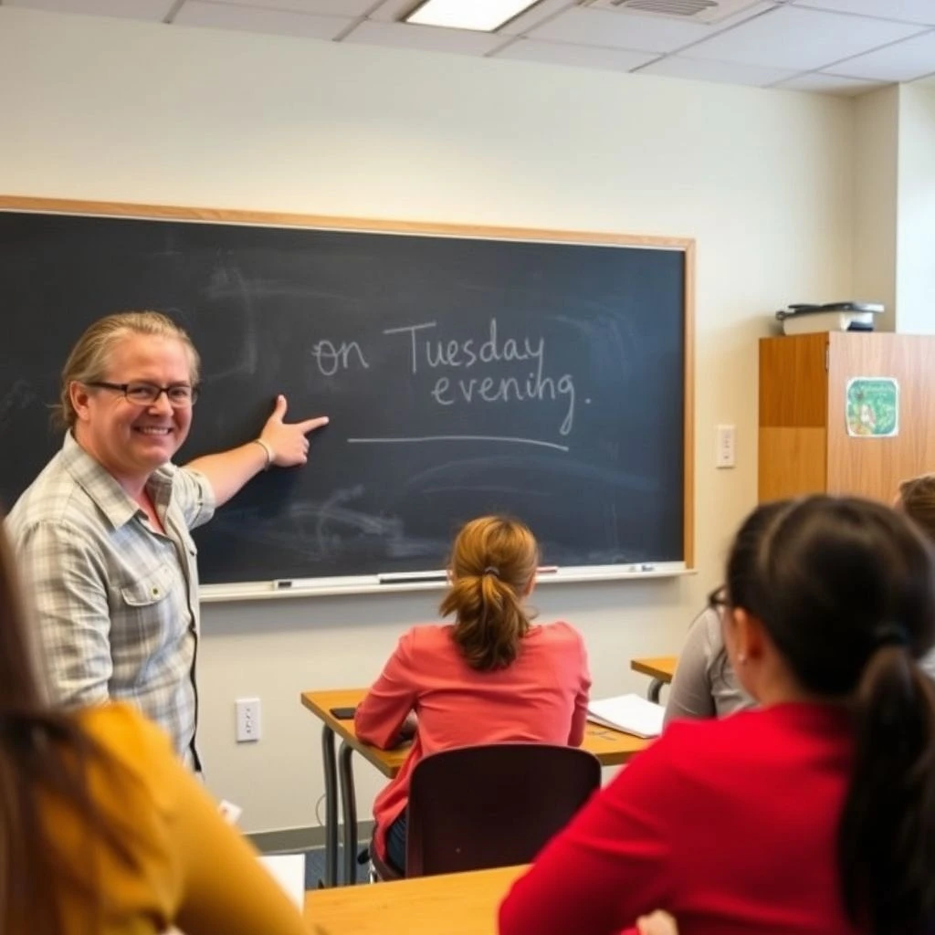 Padroneggiare On Tuesday Evening: Guida semplice per frasi naturali