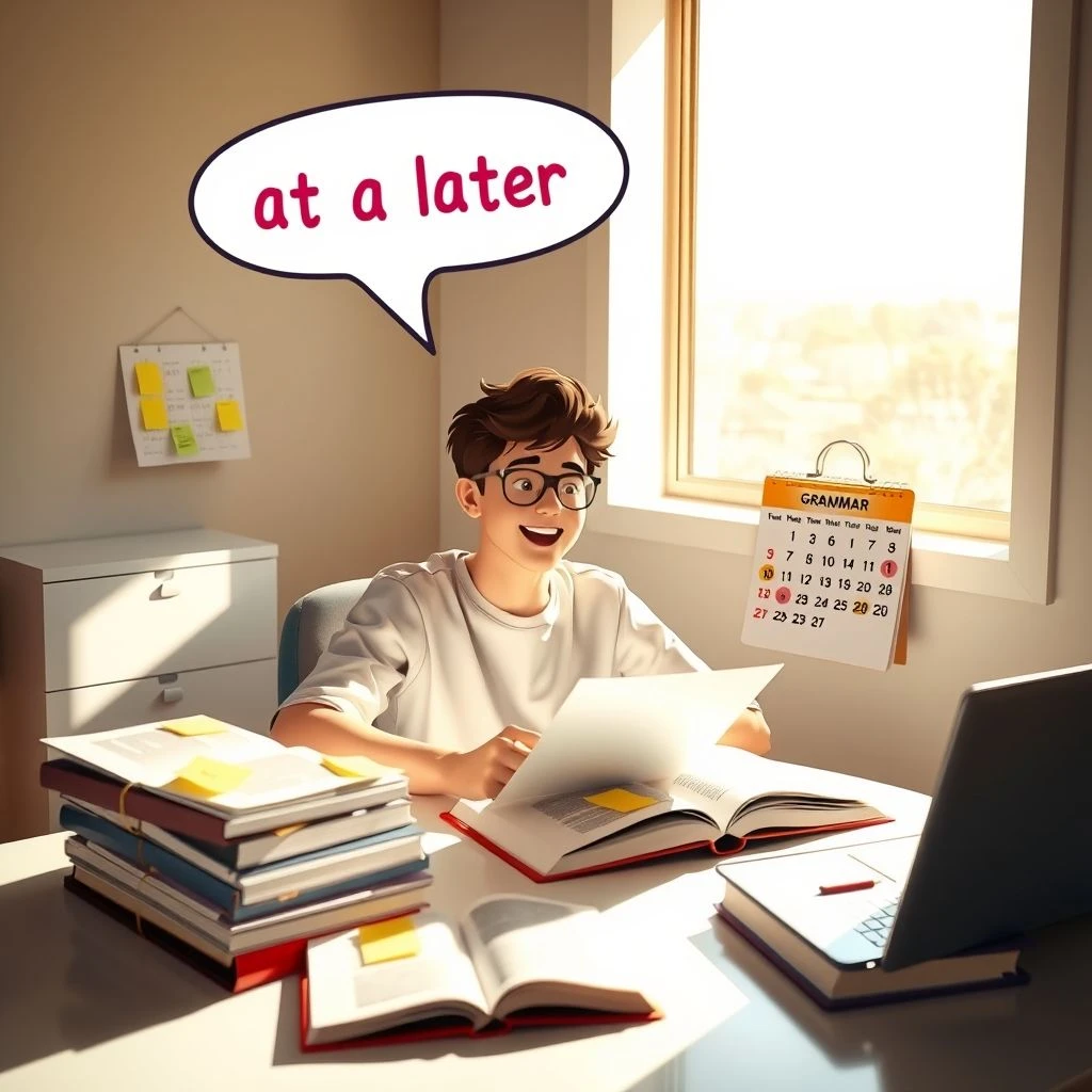 كيفية استخدام at a later date في الإنجليزية المعنى والأمثلة للكتابة والمحادثة