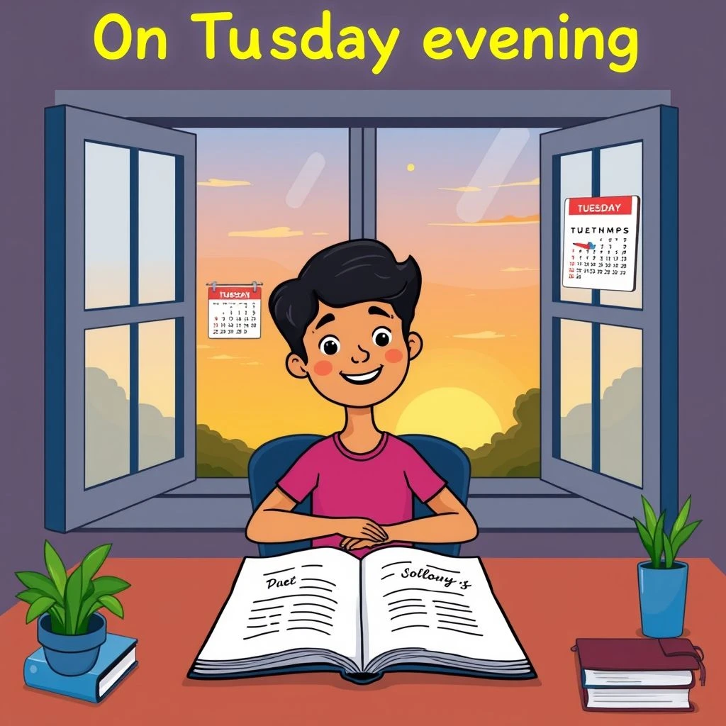 เชี่ยวชาญการใช้ on Tuesday evening คู่มือไวยากรณ์อย่างง่ายสำหรับทุกคน