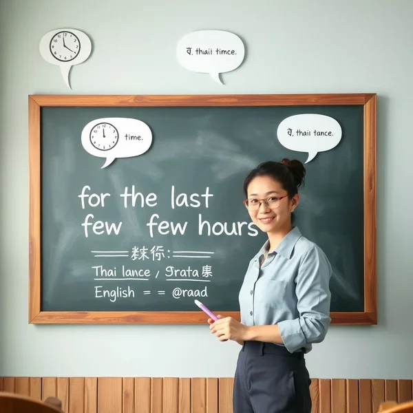 Understanding "for the last few hours" in English Grammar