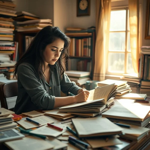 Image of a student studying, indicating she is in her final year