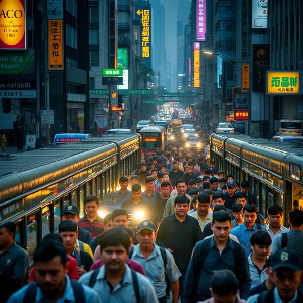 Pendler at rush hour