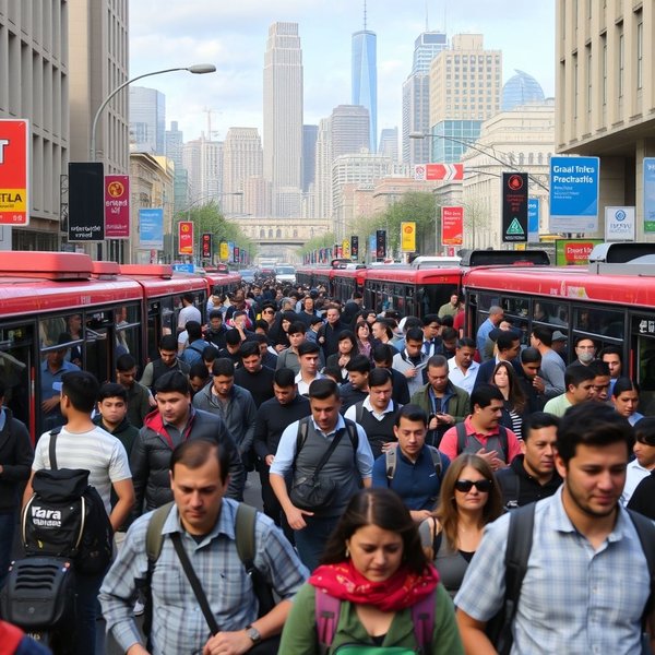 Commuters at rush hour
