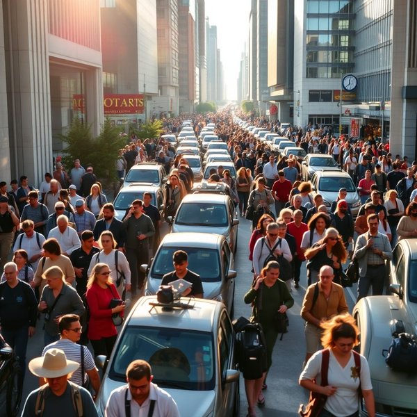 Commuters at rush hour