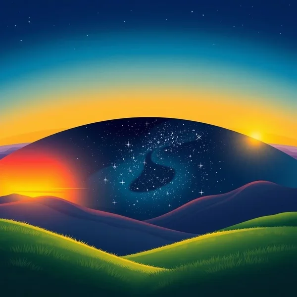 Image of a beautiful sunset transitioning to a starry night, symbolizing from dusk till dawn