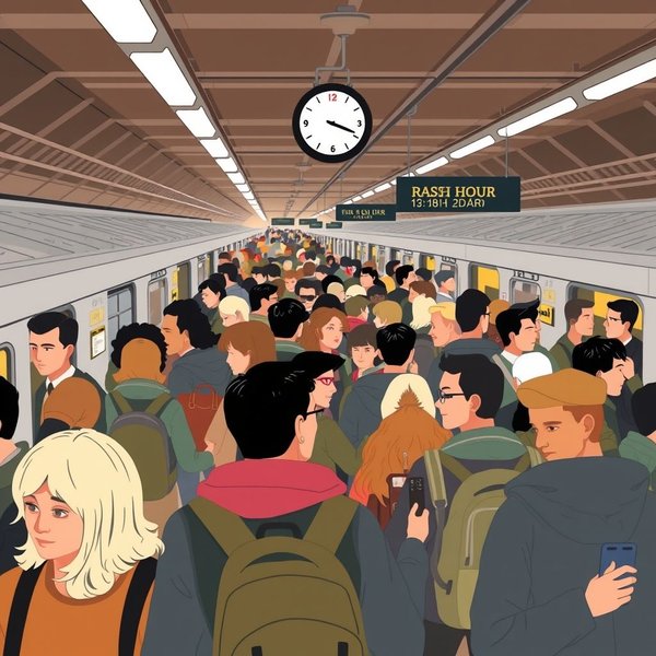 Commuters at rush hour