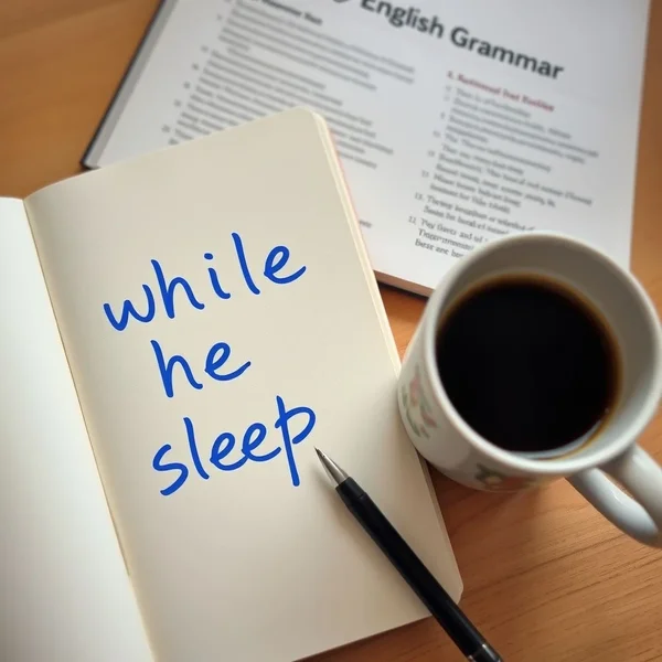 Understanding "while he slept" in English