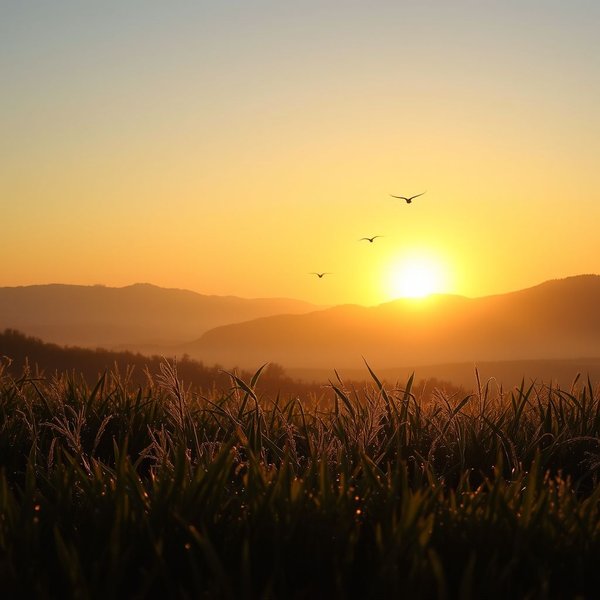 A beautiful sky with the sun rising at dawn