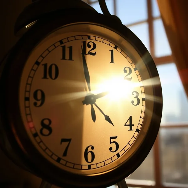 A clock showing 12:00 PM to illustrate the meaning of at noon