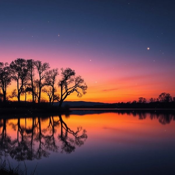 A beautiful sky at dusk over a city or landscape